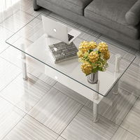Ensembles de meubles de salon, Table de café, Table centrale moderne, Table basse en verre pour la maison