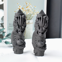 Tour de cristal de Shungite noire naturelle sculptée à la main en forme de dragon, obélisque de guérison pour la décoration intérieure et le Feng Shui, vente en gros