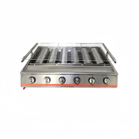 Barbecue industriel en acier inoxydable, brûleur en céramique, grill à brochettes sans fumée