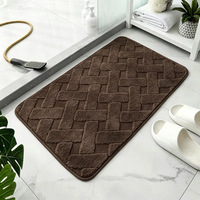 Tapis de porte de salle de bain en microfibre pelucheuse, antidérapant, absorbant l'eau, à motif géométrique, de luxe, nouveauté, en stock, OEM/ODM, pour hôtel