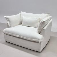 Fauteuil individuel de luxe effet nuage - Fauteuil d'appoint rembourré avec tissu en coton lavable pour salon et chambre modernes