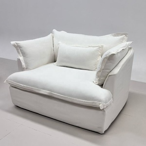Fauteuil individuel de luxe effet nuage - Fauteuil d'appoint rembourré avec <span class=keywords><strong>tissu</strong></span> en <span class=keywords><strong>coton</strong></span> lavable pour salon et chambre modernes - Product Image 2