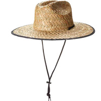 Pare-soleil d'été à large bord Chapeaux de paille de sauveteur naturels Logo personnalisé Patch Surf Safari Chapeaux de pêche en paille Chapeau de plage
