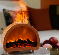 Humidificateur Flamme d'ambiance 200ML, Diffuseur d'arômes à ultrasons à brume froide, LED à changement de couleur pour hôtel, voiture, usage domestique, alimenté par USB