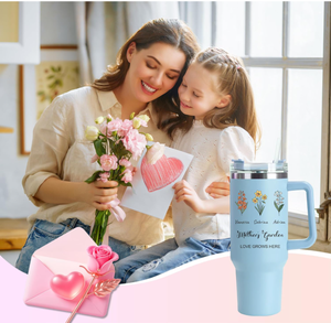 Vaso de 40 oz con Asa y Pajita, Vasos Personalizados con Nombres, Los Mejores Regalos para Mamá <span class=keywords><strong>en</strong></span> el Día de la Madre o Cumpleaños - Product Image 2