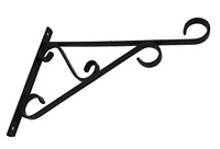 Support mural en fer thermolaqué 30x24cm pour plantes suspendues, idéal pour l'affichage de pots de jardin en extérieur