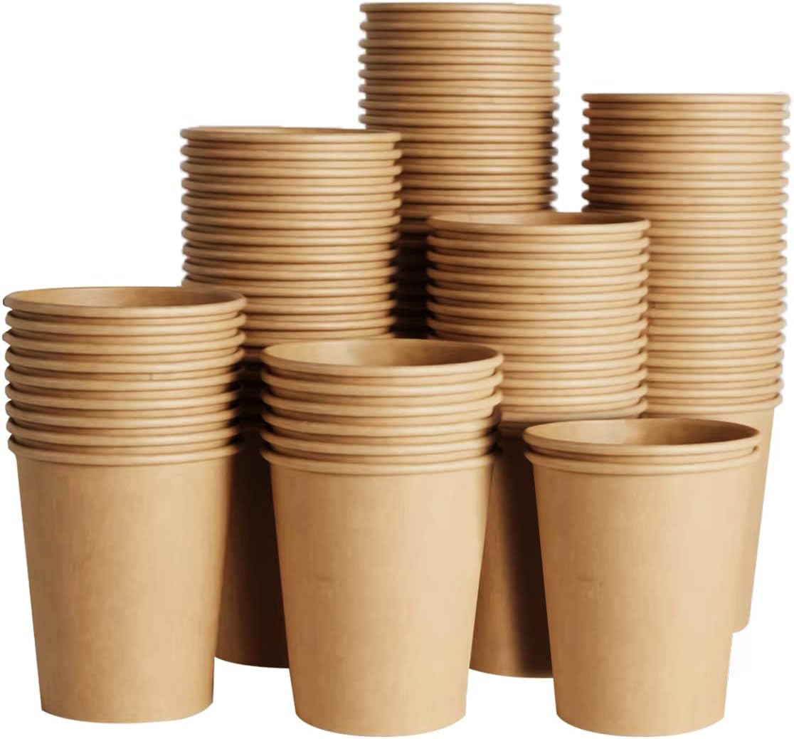 14oz Cardboard Disposable PE Paper Cups Newsense Custom Logo Single Double Wall to Coffee Cup for Hot Drink With Lid