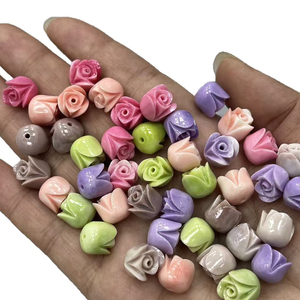 Perles en gros de 10 mm, perles de <span class=keywords><strong>jasmin</strong></span> hawaïen, breloques en forme de fleur hawaïenne, perles de fleur de Pakalana pour la fabrication de bijoux, bracelets DIY en vrac - Product Image 1