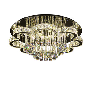 Lustre Led en cristal au design moderne, éclairage d'intérieur, luminaire de plafond, montage en surface sur panneau, idéal pour un salon - Product Image 1