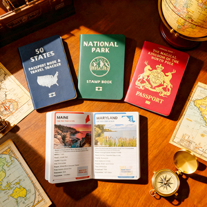 Porte-passeport en cuir PU avec logo personnalisé, carnet <span class=keywords><strong>de</strong></span> suivi <span class=keywords><strong>des</strong></span> voyages 50 États, journal <span class=keywords><strong>de</strong></span> <span class=keywords><strong>liste</strong></span> <span class=keywords><strong>de</strong></span> lieux à visiter aux États-Unis et album <span class=keywords><strong>de</strong></span> tampons <span class=keywords><strong>des</strong></span> parcs nationaux - Product Image 2