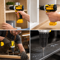 Perceuse-visseuse sans fil professionnelle 12V, outil nu, jaune, compacte, légère, mandrin sans clé, outil électrique pour réparation domestique, CE
