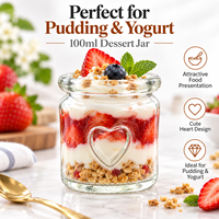 Vente en gros directe usine : Pot en verre pour pudding et yaourt avec couvercle, pot hermétique mignon, résistant au four pour mousse et gelée, personnalisation disponible