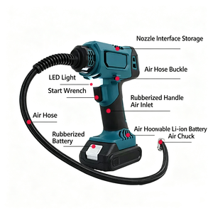 Compresseur d'air électrique portable sans fil pour gonflage d'urgence des pneus de moto, de vélo, des ballons et des jouets gonflables - Product Image 2