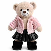 Ours en peluche personnalisé avec tenue de créateur, poupée en peluche OEM/ODM prête à offrir, jouet en peluche pour la vente en gros, certifié EN71 et ASTM
