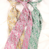 Cravate florale tissée pour homme, en polyester durable, ornée, de marque privée, pour mariage