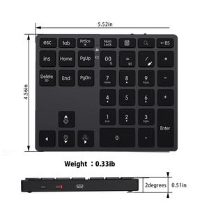 Clavier numérique rétroéclairé RVB sans fil BT pour Mac.Book Pad 34 touches Clavier numérique rechargeable pour la comptabilité IO.S - Product Image 6
