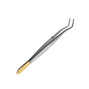 Pince dentaire Half Gold Meriam à manche lisse, forceps à coton et à pansements, pince dentaire chirurgicale incurvée dentée - Product Image 2