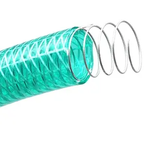 Manguera de alambre de acero transparente en espiral de fibra Flexible de fábrica 1/4 "-8" pulgadas tubo de manguera Flexible de alta presión reforzado con fibra Flexible de PVC