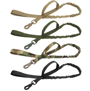 OEM ODM Soft Padded Shock-Absorbing Heavy Duty Clasp 2 Safety Control Handles Bungee Training Tactical Dog Leash