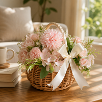 Panier à fleurs en rotin fait main, panier cadeau pour demoiselle d'honneur, panier de rangement
