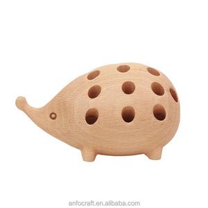 Hedgehog Wooden Pen Cup Pencil <strong>Holder</strong> for Desk Decor Organizer Creative Home Tabletop Ornament <strong>Lovely</strong> Gift Wooden Storage - Product Image 4