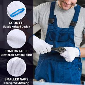 Guantes de Seguridad de Alta Calidad y Buen Precio, Marca <span class=keywords><strong>Ekai</strong></span>, 10 Calibres, Blancos Naturales, para Uso General en la Construcción, Lisos, Antipolvo - Product Image 6