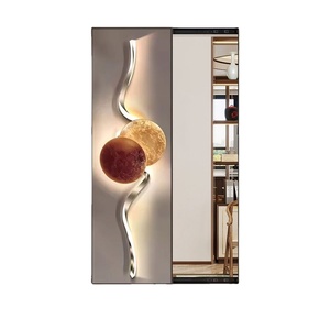 <span class=keywords><strong>Specchio</strong></span> a Figura Intera Moderno di Lusso per Ingresso <span class=keywords><strong>e</strong></span> Corridoio, <span class=keywords><strong>con</strong></span> Sistema Push-Pull Nascosto <span class=keywords><strong>e</strong></span> Decorazione Murale in Cristallo <span class=keywords><strong>e</strong></span> Porcellana - Product Image 1