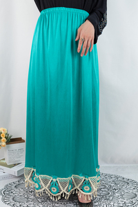 Jupe africaine pour femmes MC1619, taille haute élastique, jupe ample en dentelle bicolore, <span class=keywords><strong>abaya</strong></span>, robes musulmanes pour la <span class=keywords><strong>France</strong></span> - Product Image 2