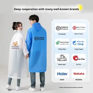 Imperméable jetable réutilisable en EVA pour adultes et enfants, une pièce, pour la randonnée en plein air, épaissi, pluie forte, personnalisation - Product Image 3