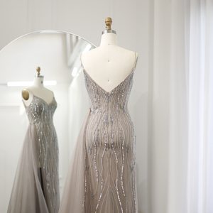 ชุดราตรีทรงเมอร์เมดสายเดี่ยวคริสตัล SZ167 สำหรับงานเลี้ยงกลางคืน ประดับขนนก ป้องกันไฟฟ้าสถิต ช่วงเอวธรรมชาติ - Product Image 6