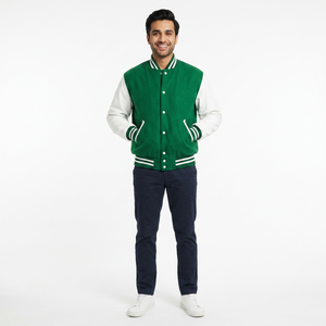 Veste de baseball varsity en fourrure de mouton de grande taille, poids lourd, style streetwear, coupe-vent, respirante, personnalisée pour homme - Product Image 1
