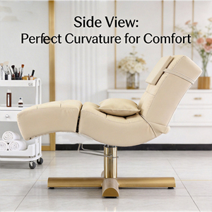 Camilla Facial Hidráulica Moderna, Cama para Pestañas de Lujo, Silla de Extensiones, Mesa de Masajes, Muebles de Salón de Belleza y Spa Curvado para Champú - Product Image 2