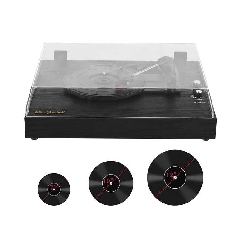 Retro Record Player with BT Function 33/45/78RPM 3-Speed Line-in