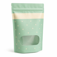 Sachet Doypack Personnalisé Imprimé avec Fenêtre Transparente, Fermeture Zip Refermable et Encoche de Déchirement, Emballage Alimentaire pour Bonbons et Sucreries en Vente au Détail