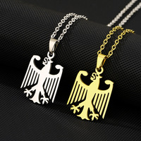 Collier Pendentif Aigle Allemand Homme Femme Acier Inoxydable Vintage Aigle Héraéditaire Chaîne Couleur Or Bijoux Vente en Gros
