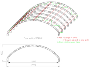 Tettoia Tradizionale Rotonda in Acciaio GS 40x40, Riparo Durevole per Stoccaggio, Copertura Portatile per Officina e Magazzino 20ft 40ft - Product Image 6