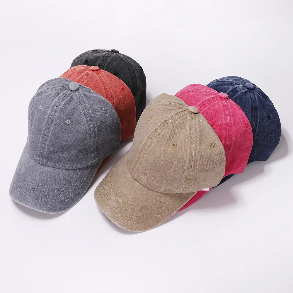 Cappello da Baseball per bambini in bianco in cotone, cappello da papà, Vintage Vintage, stile retrò, con 6 pannelli, festa in pietra per bambini lavati 12 colori