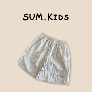 Shorts Garçon Été 2026 Nouveau Style Enfants Couleur Unie Taille Standard Tissu Fin Style Coréen Taille Mi-Haute Mélange Coton - Product Image 4