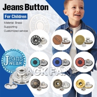 Kancing Celana Jeans 17mm Model Rivet Bahan Kuningan Antik Perak Logam Gaya Kancing Tembaga Desain Logo Kustom Fashion