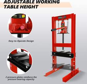 Presse hydraulique de magasin 6T/13200lbs Presse de sol de garage en acier à cadre en H avec table de travail réglable et plaques de hauteur - Product Image 5
