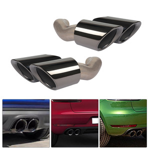 Punta de escape Cayenne de acero inoxidable pulido a espejo, ajuste universal 8100C para coche Porsche - Product Image 3