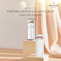 Nicemay Nouveau design Recourbe-cils électrique portable en plastique avec chauffage rapide, longue durée de curling et boîte de rangement