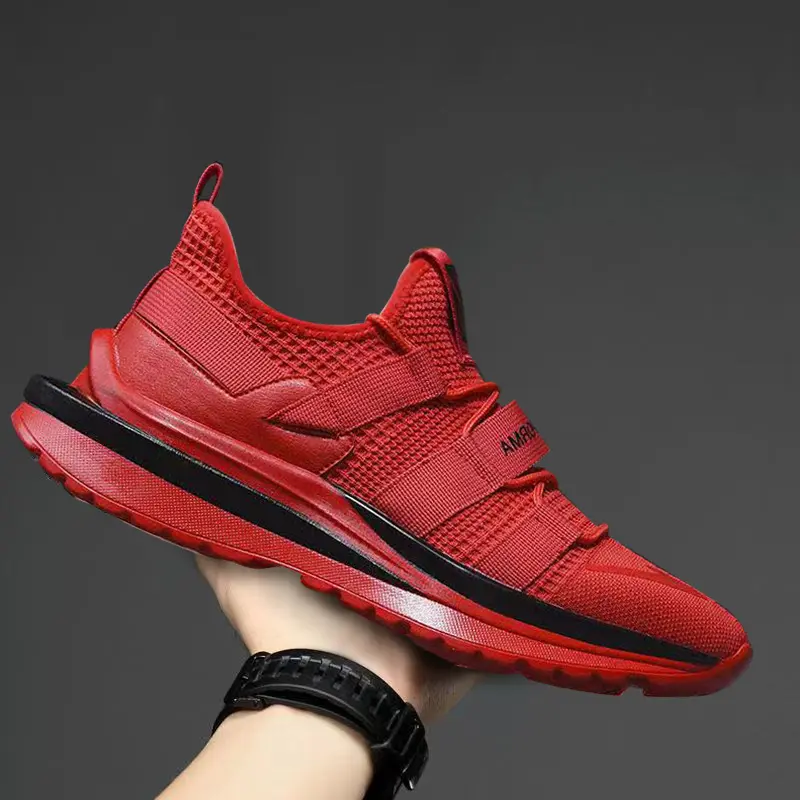 2021 fashion men's flying woven casual breathable running sneakers