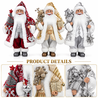 Figurine de Père Noël debout de style luxueux, 45 cm (17,7 pouces), pour table, vente en gros