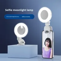 Nouvelle Lampe LED Portable Rechargeable Universelle pour Selfie, Mini Lumière d'Appoint de Poche, Trois Couleurs, Miroir Large en Plastique