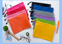 Porte-documents A4 étanche pour étudiants, sac de tutorat, pochette de rangement pour dossiers, sac à fermeture éclair à motif grain de football, logo imprimable