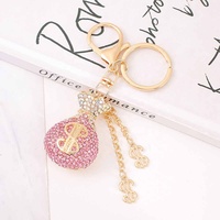 Porte-monnaie en cuir orné de diamants et de cristaux, porte-clés de voiture, pendentif porte-monnaie en dollars américains, petit cadeau