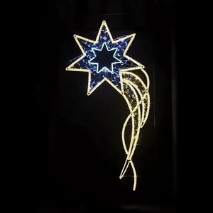 Customizable Modern <b>Outdoor</b> Hanging Led Street <b>Light</b> Easy Installation 2d Flowing Pole Frame Christmas Decorative Motif Ip65 - Product Image 1