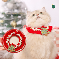 Collier personnalisé pour chat et chien, motif dessin animé, accessoires pour animaux de compagnie, collier tressé mignon, décoration de Noël, tricot en fibre acrylique