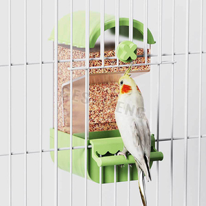 Comederos para pájaros, comedero automático para loros, <span class=keywords><strong>bebedero</strong></span>, contenedor de alimentos de semillas acrílicas, jaula, accesorios para <span class=keywords><strong>periquitos</strong></span> pequeños y medianos - Product Image 6